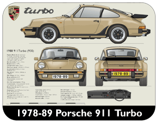 Porsche 911 Turbo 1978-89 Place Mat, Medium